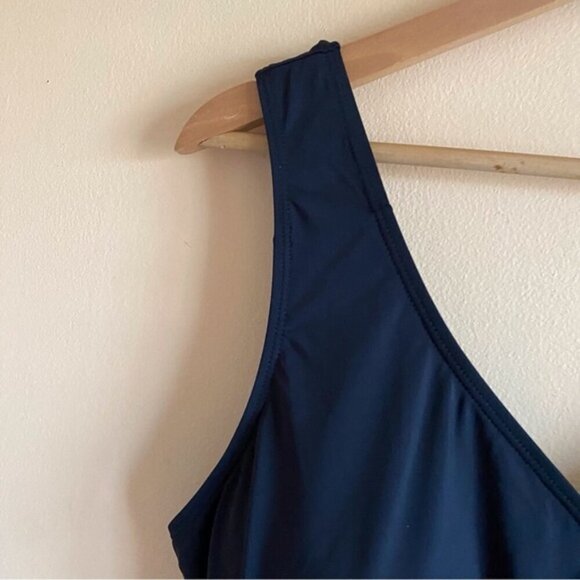 Summer Mae Maternity Swim Dress 2X Black Ruffle Skirt Biker Short Bra Modest NEW - Picture 5 of 15